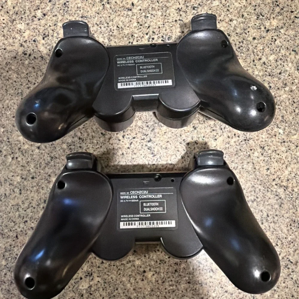 2 Unbranded P3 DualShock Wireless Controller CECHZC2U Black Bluetooth  Working